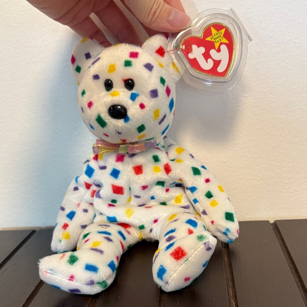 Ty Colorful Checkered Bear Plush